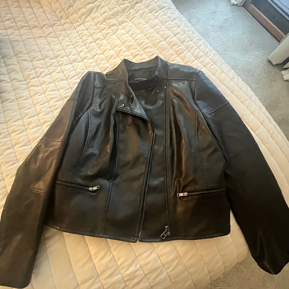 Banana Republic Factory Black Faux Leather Jacket